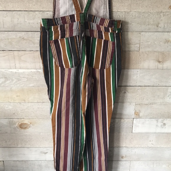 BDG Urban Outfitters Retro Striped Burron Up Overalls - Picture 10 of 13